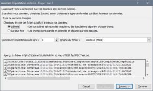 Leanovant - import fichier des écritures comptables