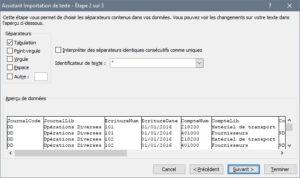 Leanovant - import fichier des écritures comptables