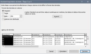 Leanovant - import fichier des écritures comptables